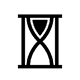minimalist outline of an hourglass